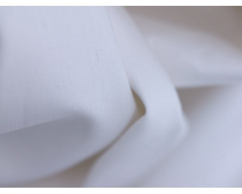 Plain Cotton Poplin Fabric - White